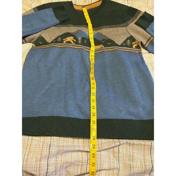 KAVU Highline Men’s Big Foot Sasquatch Long Sleeve Pullover Crew Neck Sweater S - Picture 6 of 9